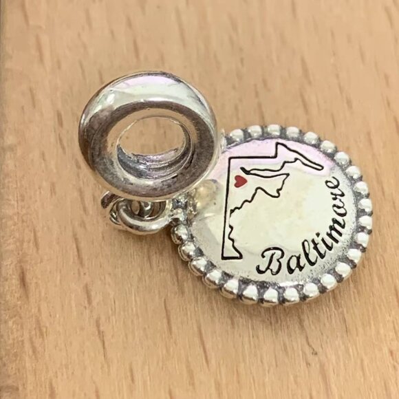 Pandora Baltimore Map Exclusive Charm, S925 Silver Bracelets - Picture 3 of 4